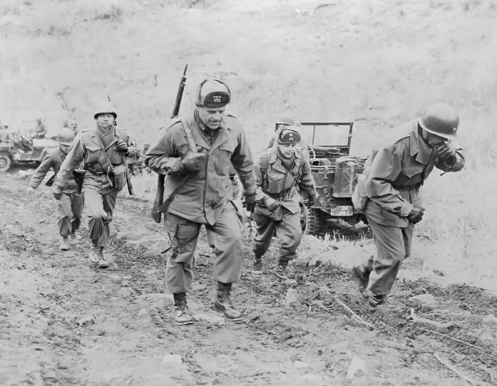 Framed Print : Army Generals Climbing Hill in Korea Framed Print : Army Generals Climbing Hill in Korea