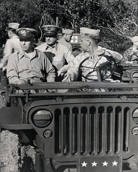 Framed Print : Army Generals Ride In Jeep Framed Print : Army Generals Ride In Jeep