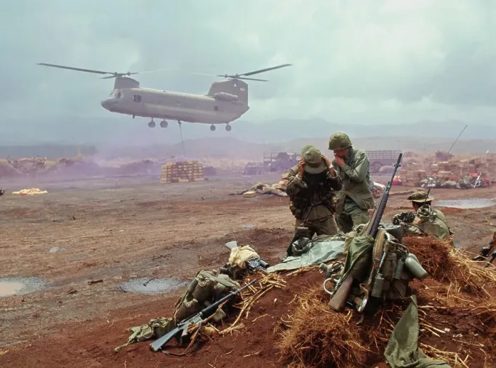 Framed Print : Army Helicopter Lowering Supplies at Vietnam Air Field Framed Print : Army Helicopter Lowering Supplies at Vietnam Air Field