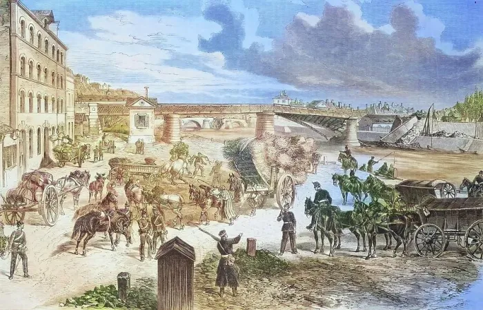 Framed Print : The army magazine and the blown up bridges in Pantoise near Paris, illustrated war history, German, French war 1870-1871, Germany, France Framed Print : The army magazine and the blown up bridges in Pantoise near Paris, illustrated war history, German, French war 1870-1871, Germany, France