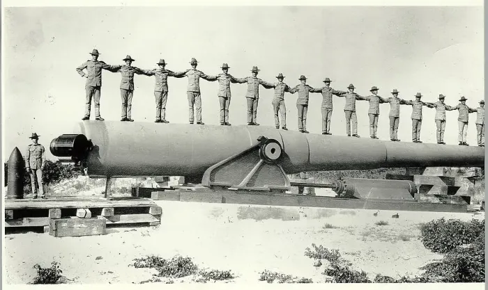 Framed Print : Army Members Standing on Cannon Framed Print : Army Members Standing on Cannon