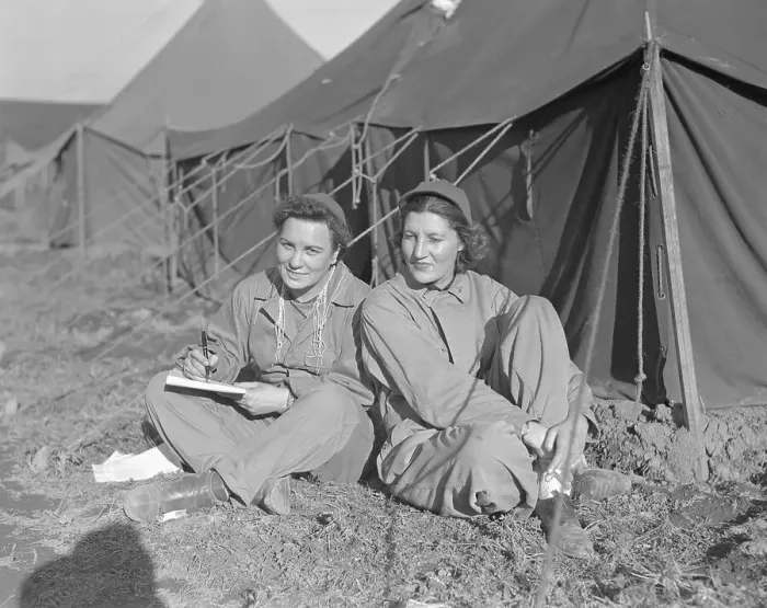 Framed Print : US Army Nurses Attached to Evacuation Hospital Writing Letters Framed Print : US Army Nurses Attached to Evacuation Hospital Writing Letters