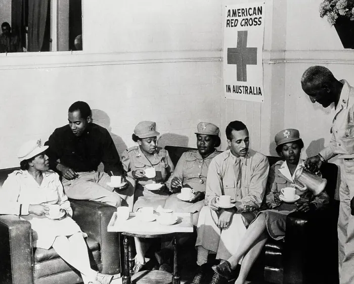 Framed Print : Army Officers and Nurses Having Coffee Framed Print : Army Officers and Nurses Having Coffee