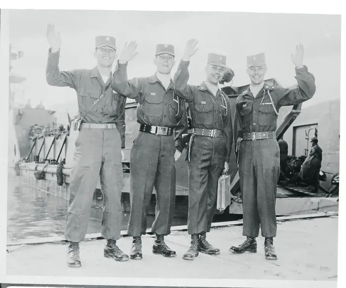 Framed Print : Army Soldiers Waving