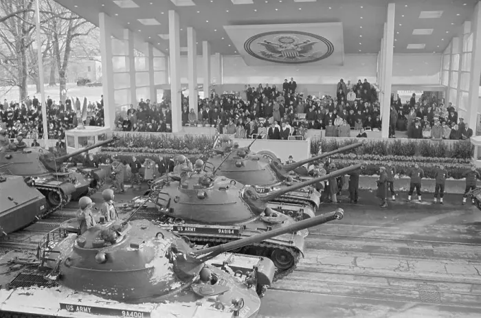 Framed Print : US Army Tanks in Inaugural Parade Framed Print : US Army Tanks in Inaugural Parade