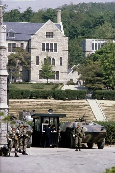 Framed Print : Army Troops At Seoul University Framed Print : Army Troops At Seoul University