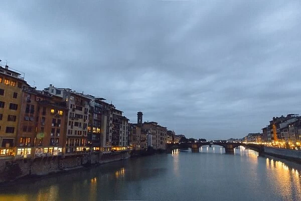 Arno River at night, Florence, Italy