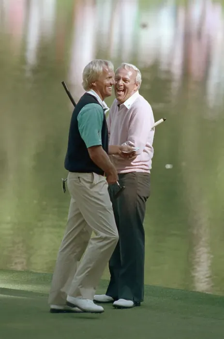 Framed Print : Arnold Palmer and Greg Norman Conversing Framed Print : Arnold Palmer and Greg Norman Conversing