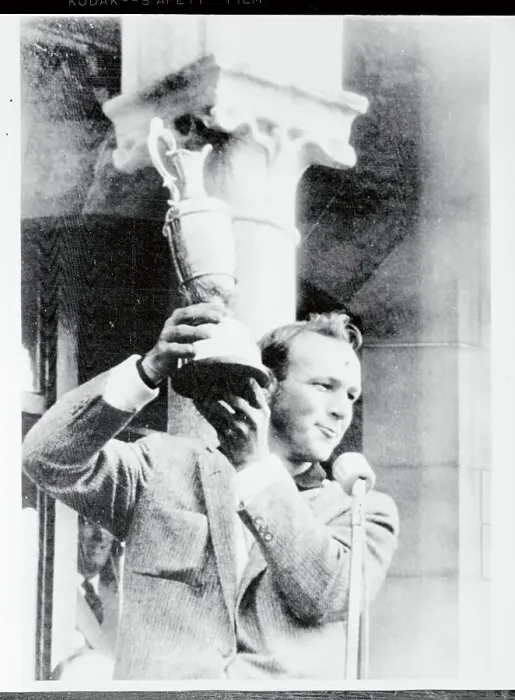 Framed Print : Arnold Palmer Holding Trophy Framed Print : Arnold Palmer Holding Trophy