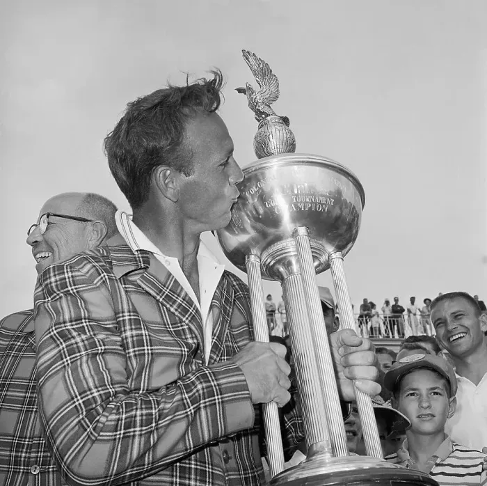 Framed Print : Arnold Palmer Kissing Trophy Framed Print : Arnold Palmer Kissing Trophy