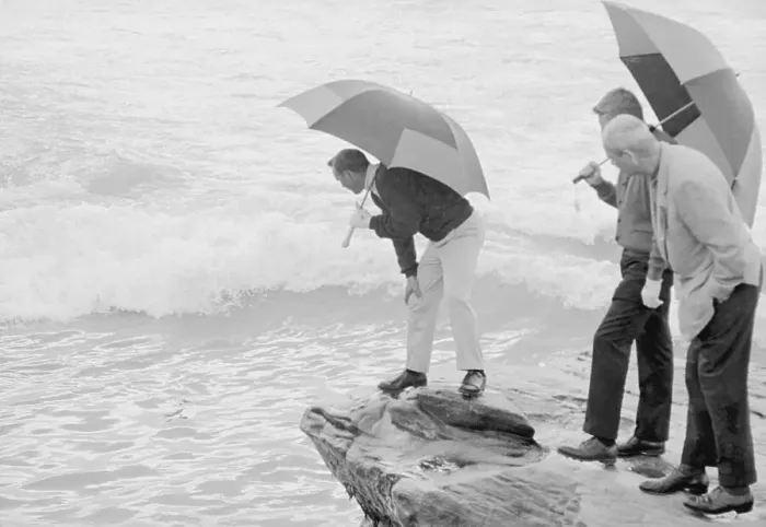 Framed Print : Arnold Palmer Looking for Golf Ball in Surf Framed Print : Arnold Palmer Looking for Golf Ball in Surf