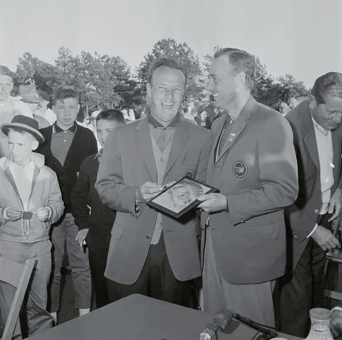 Framed Print : Arnold Palmer Being Presented with Trophy Framed Print : Arnold Palmer Being Presented with Trophy
