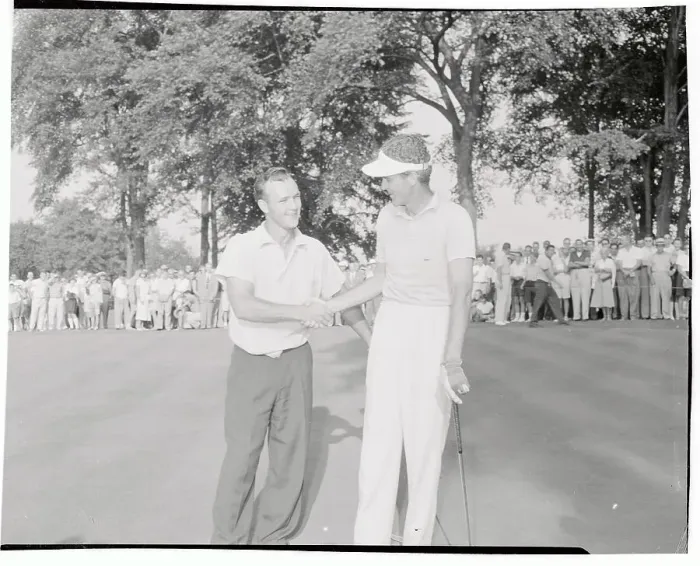 Framed Print : Arnold Palmer and Robert Sweeny Shaking Hands Framed Print : Arnold Palmer and Robert Sweeny Shaking Hands