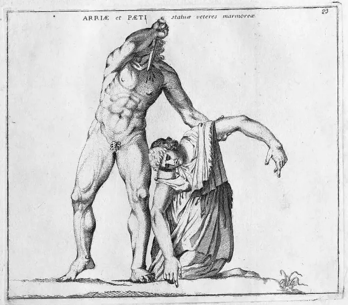 Framed Print : Arria the Elder, ca 42 AD was a woman in ancient Rome, here with her man Consul Aulus Caecina Paetus, suicide, historical Rome, Italy, digital reproduction of an 18th century original, original date unknown Framed Print : Arria the Elder, ca 42 AD was a woman in ancient Rome, here with her man Consul Aulus Caecina Paetus, suicide, historical Rome, Italy, digital reproduction of an 18th century original, original date unknown