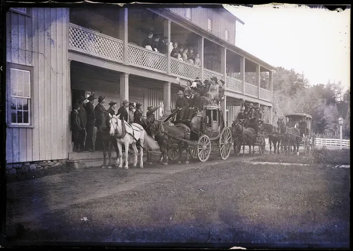 Framed Print : Arrival Of Coaches At Hotel