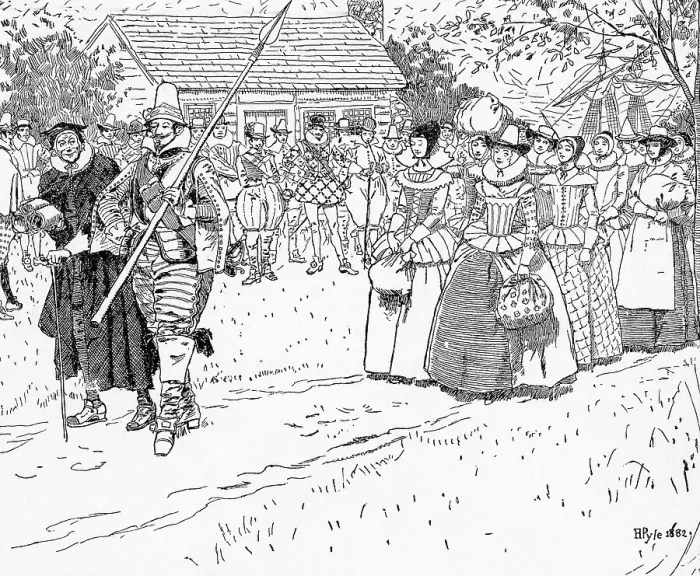 Framed Print : Arrival Of First Women In Jamestown