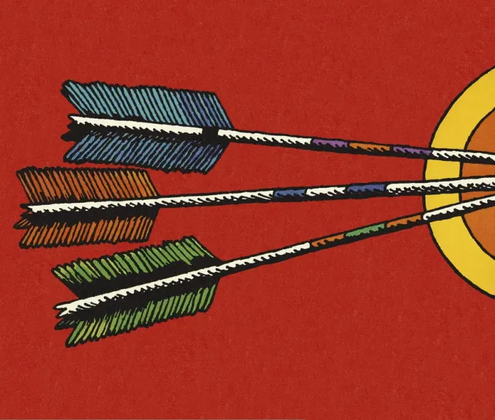 Framed Print : Three Arrows in a Target Framed Print : Three Arrows in a Target