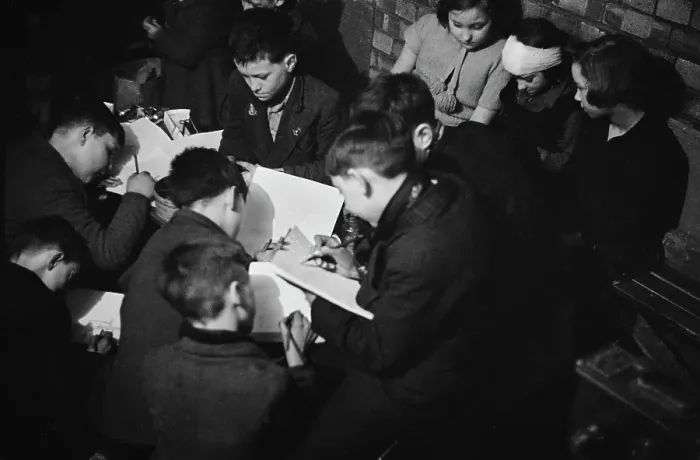 Framed Print : Art Class During The Blitz Framed Print : Art Class During The Blitz