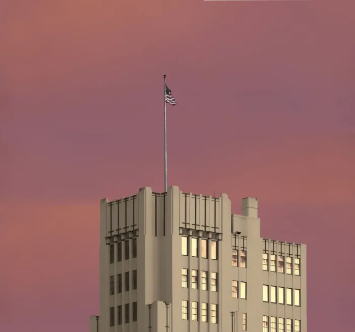 Framed Print : Art Deco Architecture At Sunset Framed Print : Art Deco Architecture At Sunset