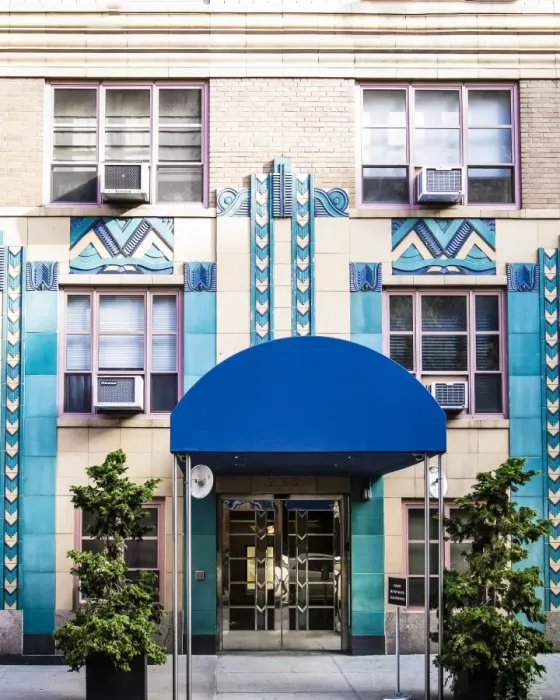 Framed Print : Art deco building front with hearts Framed Print : Art deco building front with hearts