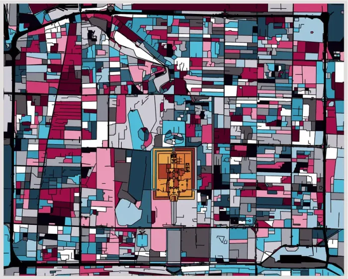 Framed Print : art map of Beijing city, point the Palace Museum Framed Print : art map of Beijing city, point the Palace Museum