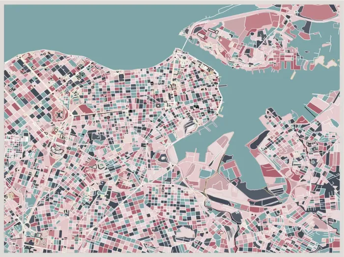 Framed Print : art map of Havana city Framed Print : art map of Havana city