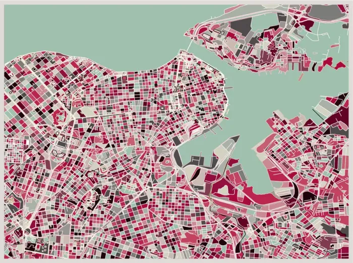 Framed Print : art map of Havana city Framed Print : art map of Havana city