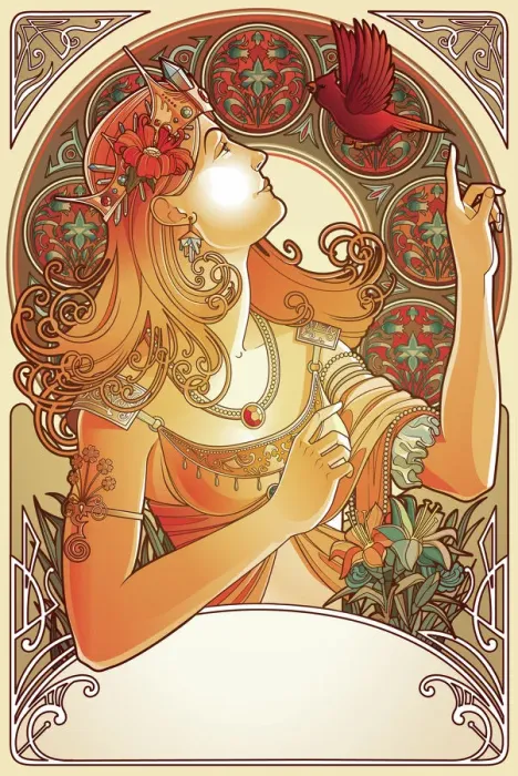 Framed Print : Art Nouveau, 1290476406