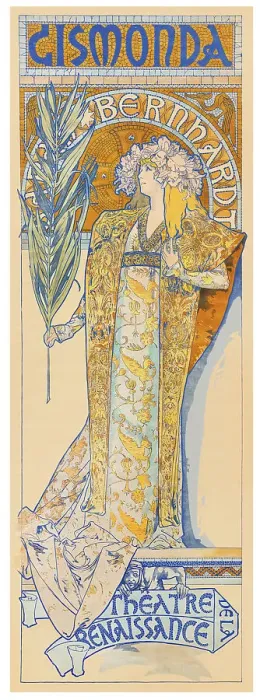 Framed Print : Art nouveau billboard woman with golden hair 1897 Framed Print : Art nouveau billboard woman with golden hair 1897