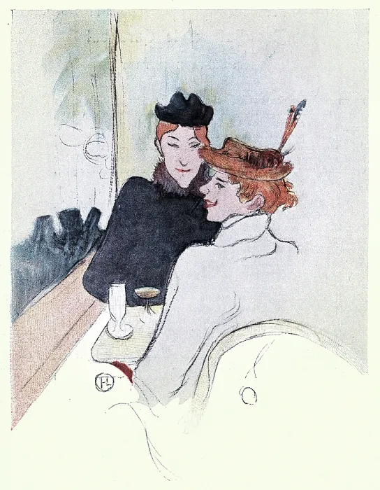 Framed Print : Art nouveau sketch of two French woman in cafe drinking, Victorian, Vintage illustration 19th Century Framed Print : Art nouveau sketch of two French woman in cafe drinking, Victorian, Vintage illustration 19th Century