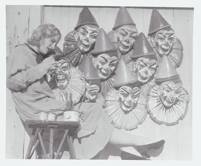 Framed Print : Art Student Painting Masks Framed Print : Art Student Painting Masks