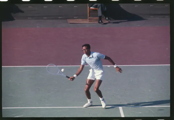 Framed Print : Arthur Ashe Delivering a Forehand Framed Print : Arthur Ashe Delivering a Forehand