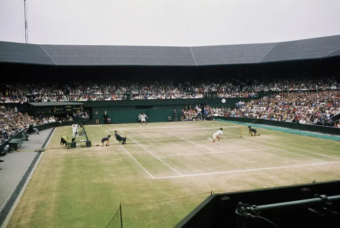 Framed Print : Arthur Ashe And Jimmy Connors On Centre Court