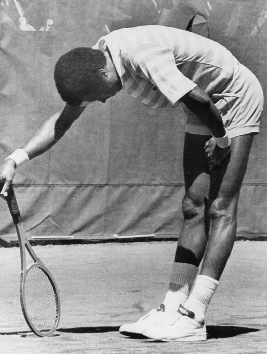Framed Print : Arthur Ashe After Loss To Zeljko Franulovic Framed Print : Arthur Ashe After Loss To Zeljko Franulovic