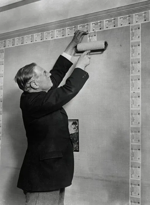Framed Print : Arthur Croxton Decorating Room with German Marks Framed Print : Arthur Croxton Decorating Room with German Marks