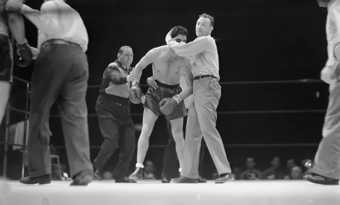 Framed Print : Arthur Donovan Protecting Max Schmeling in Ring Framed Print : Arthur Donovan Protecting Max Schmeling in Ring