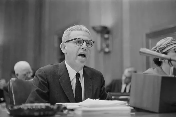 Framed Print : Arthur Goldberg Speaking at Hearing on Recession Framed Print : Arthur Goldberg Speaking at Hearing on Recession