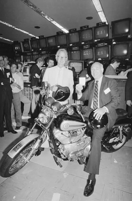 Framed Print : Arthur Levitt Sitting on Motorcycle Framed Print : Arthur Levitt Sitting on Motorcycle