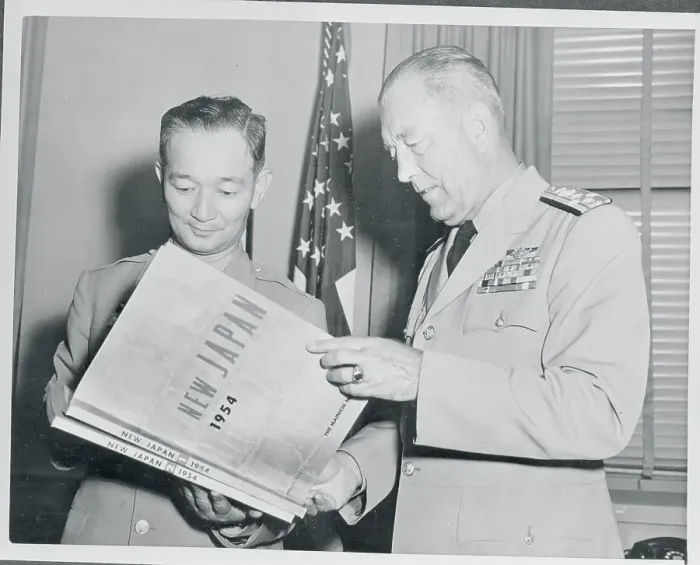 Framed Print : Arthur Radford Showing Keizo Hayashi Documents Framed Print : Arthur Radford Showing Keizo Hayashi Documents