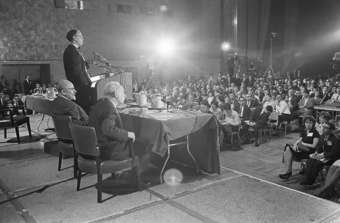 Framed Print : Arthur Schlesinger Standing At Podium Framed Print : Arthur Schlesinger Standing At Podium
