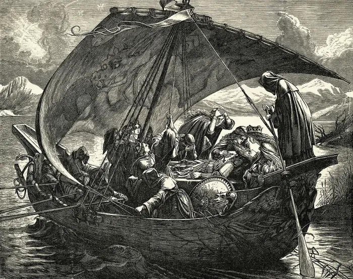 Framed Print : Arthur Transported To Avalon Upon Death