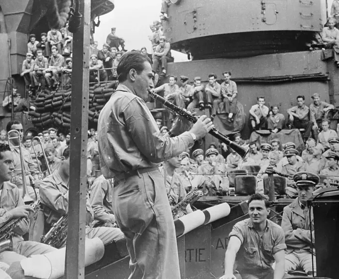 Framed Print : Artie Shaw and Band Aboard Navy Vessel Framed Print : Artie Shaw and Band Aboard Navy Vessel