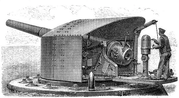 Artillery. Antique illustration of a hevy artillery