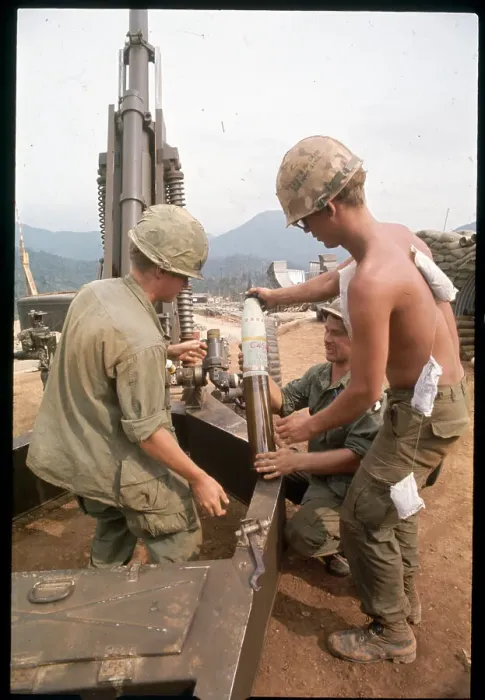 Framed Print : Artillery Crews Loading Shells into Howitzer Framed Print : Artillery Crews Loading Shells into Howitzer