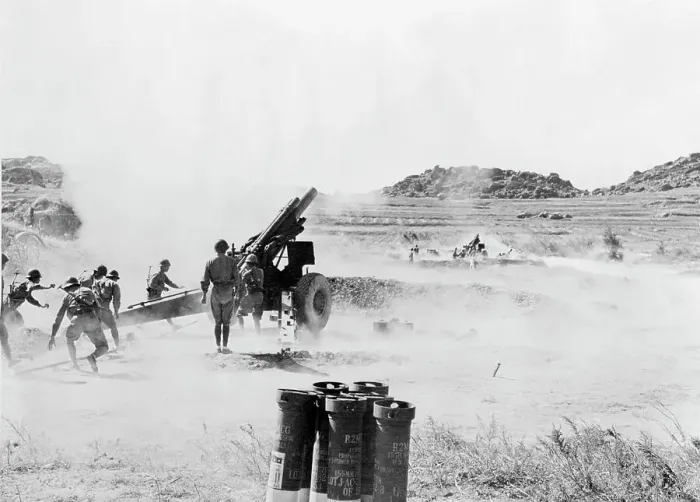Framed Print : An Artillery Unit Firing Their Weapon Framed Print : An Artillery Unit Firing Their Weapon