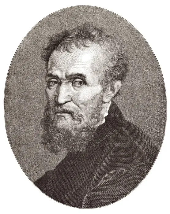 Framed Print : Artist Michelangelo Buonarotti engraving from 1877 Framed Print : Artist Michelangelo Buonarotti engraving from 1877