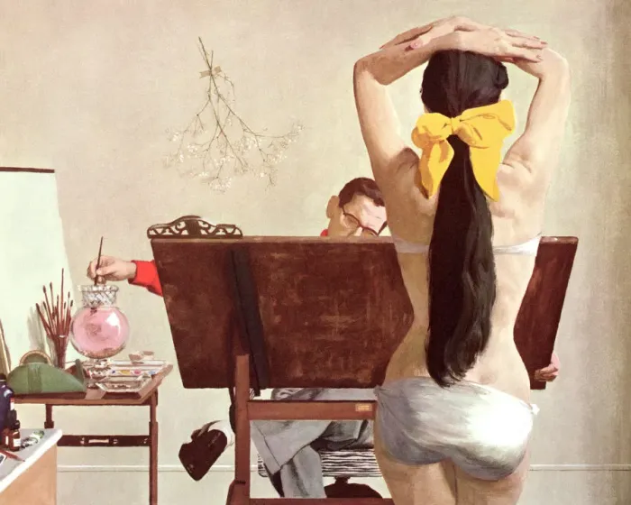 Framed Print : Artist and Model