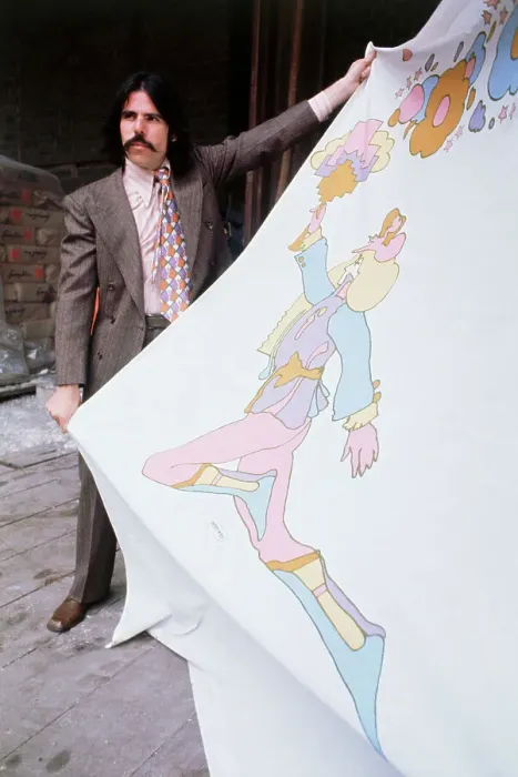 Framed Print : Artist Peter Max with His Creation