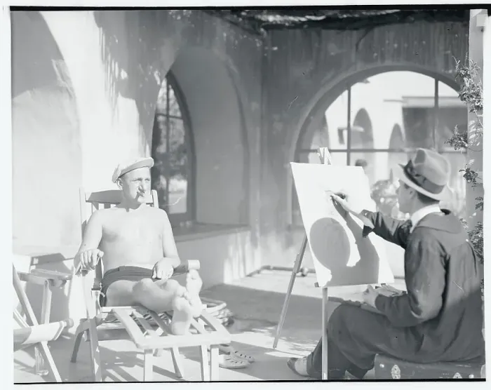 Framed Print : Artist Sketching Portrait of Jimmy Durante Framed Print : Artist Sketching Portrait of Jimmy Durante