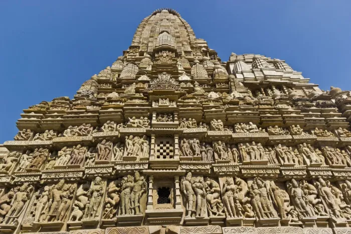 Framed Print : Artistic sculptures of Parshvanatha Temple, Khajuraho, Chhatarpur District, Madhya Pradesh, India Framed Print : Artistic sculptures of Parshvanatha Temple, Khajuraho, Chhatarpur District, Madhya Pradesh, India